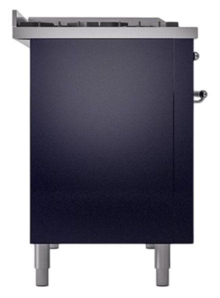 Ilve® Nostalgie II Noblesse 48'' Midnight Blue Pro Style Dual Fuel Range with Chrome Trim-2