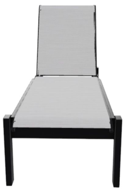 Telescope Casual Leeward Abalone/Black Fabric/Polymer Outdoor MGP Sling Lay-Flat Stacking Armless Long Frame Chaise with Wheels-1