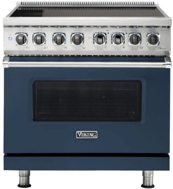 Viking® 5 Series 36'' Slate Blue Pro Style Induction Range-0