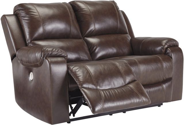Signature Design by Ashley® Rackingburg Mahogany Power Reclining Loveseat-0