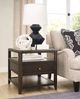Hammary® Whitaker Glass Top Rectangular End Table with Black Denim Base-1