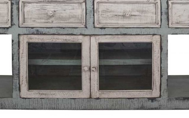 International Furniture Direct Aruba Sky Blue/White TV Stand-2