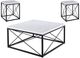 Steve Silver Co. Skyler 3-Piece White Occasional Table with Black Base Set-0