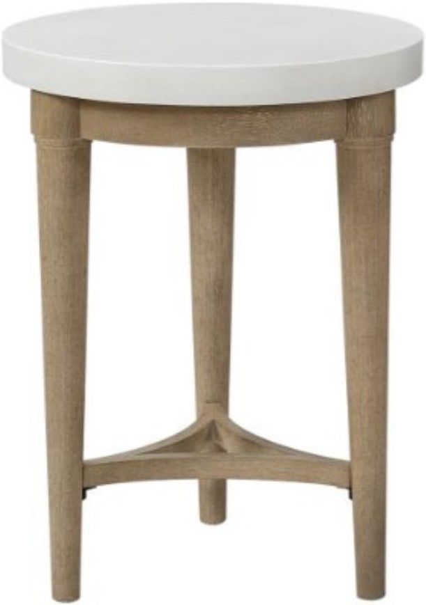 Bernards Citrus Heights Cement Top Chairside Table with Sand Base-1