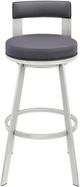Armen Living Flynn Gray/Silver Swivel Counter Stool-3