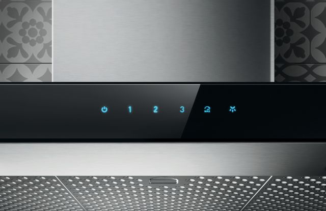Elica Techne Series Mezzano 30" Stainless Steel Wall Mounted Range Hood with Black Glass Trim-3
