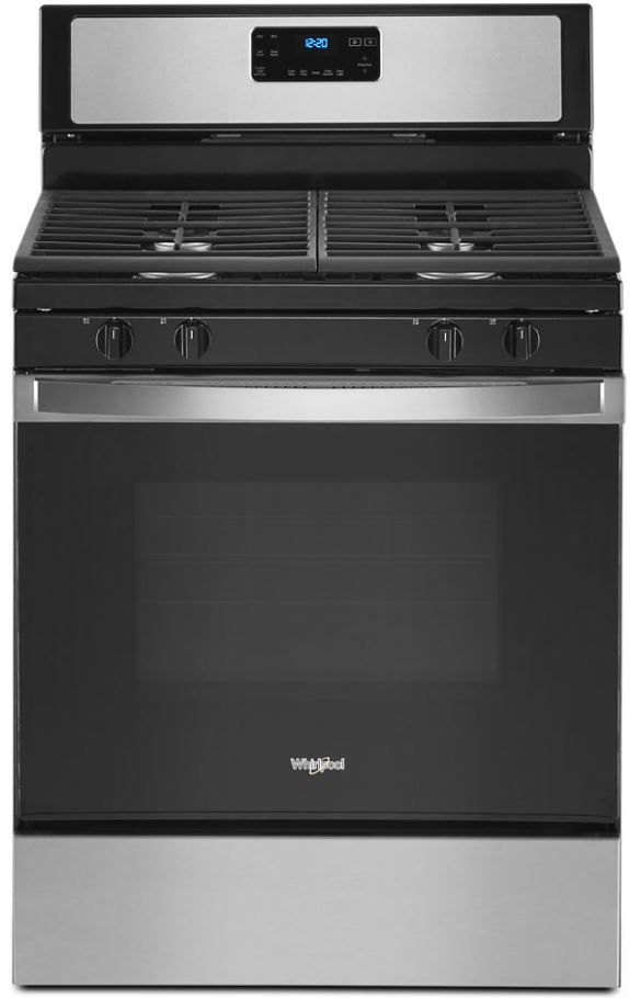 Whirlpool® 30" Stainless Steel Free Standing Gas Range-0