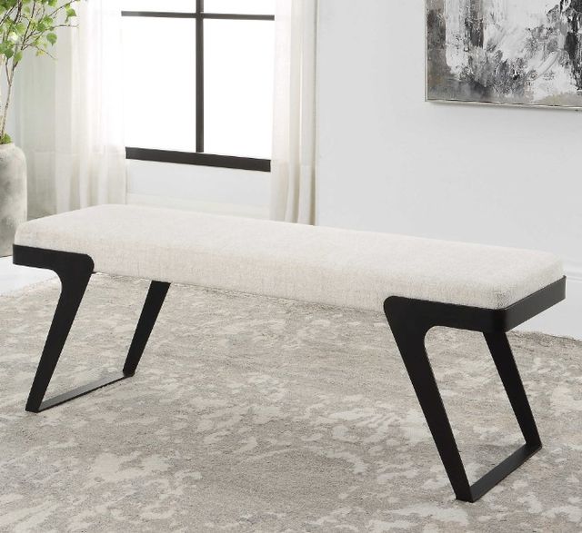 Uttermost® Hover Black/White Modern Bench-1