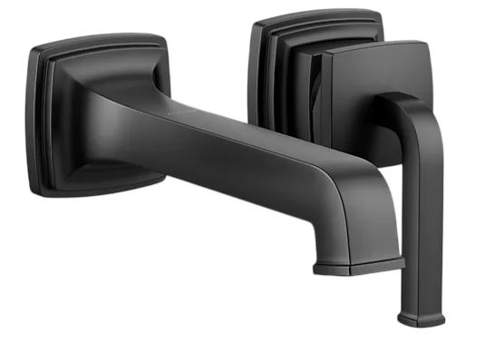 KOHLER® Riff® Matte Black Wall-Mount Single-Handle Bathroom Sink Faucet-0