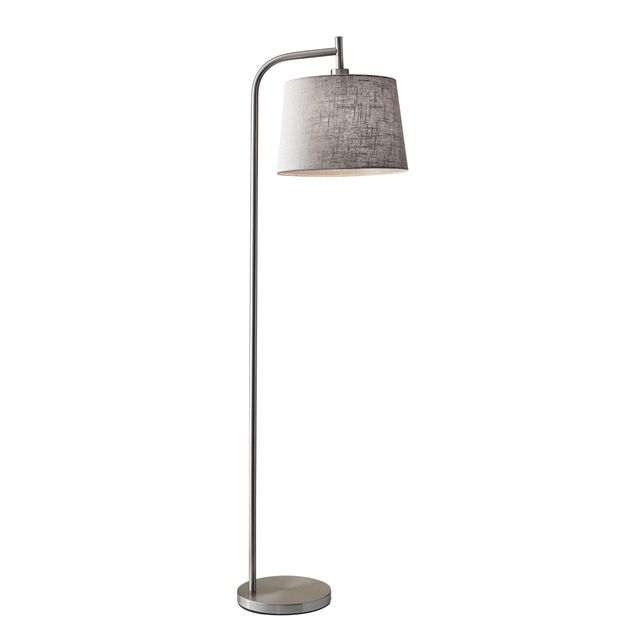 Adesso® Blake Brushed Steel Floor Lamp-0