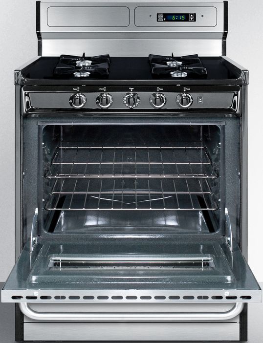 Summit® 30" Stainless Steel Open Burner Freestanding Gas Range-2