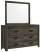 Elements International Eleanor Mocha Gray Dresser and Mirror -0