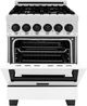 ZLINE Autograph Edition Legacy 24" Satin Stainless Steel Pro Style Dual Fuel Range with White Matte Door and Matte Black Accents-2