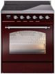 Ilve® Nostalgie II Series 30" Burgundy Pro Style Induction Range-0
