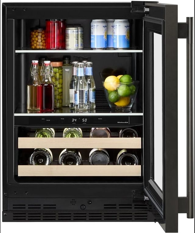 KitchenAid® 24" 4.8 Cu. Ft. Black Ore Undercounter Beverage Center-4