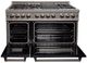 ZLINE 48" Satin Stainless Steel Pro Style Dual Fuel Range with Black Matte Door-1