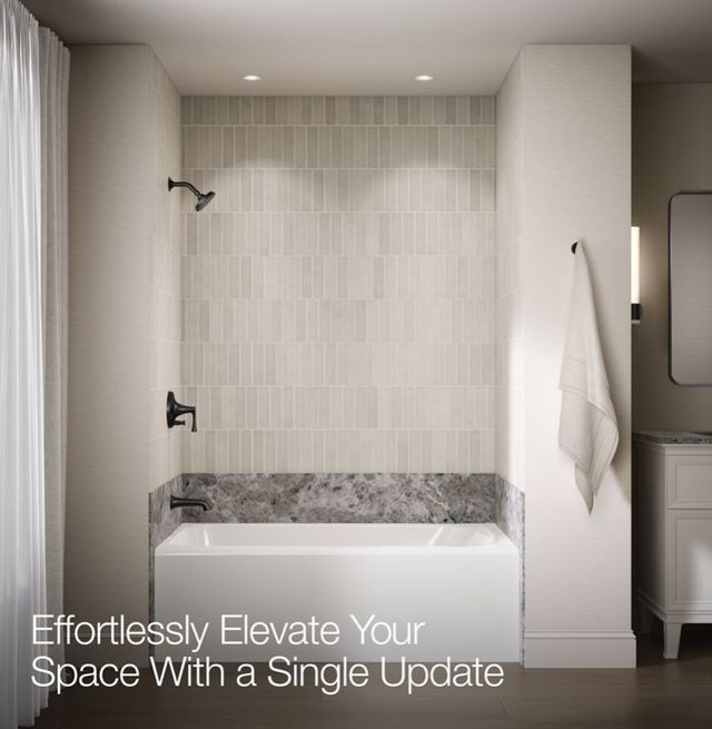 KOHLER® Buckley™ Rite-Temp® Matte Black 1.5 GPM Bath and Shower Trim Kit with Push-Button Diverter-4