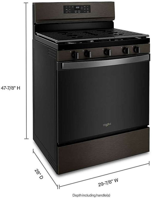 Whirlpool® 30" Black Stainless Freestanding Gas Range with 5-in-1 Air Fry Oven-10