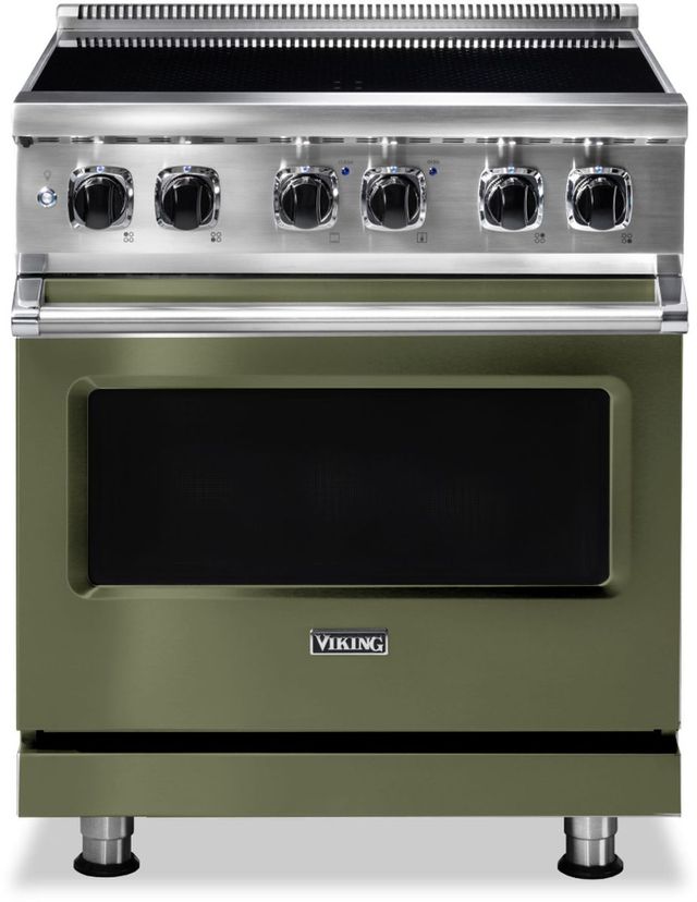Viking® 30" Cypress Green Freestanding Induction Range-0