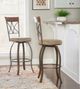 Powell® Hamilton Beige/Matte Pewter Swivel Bar Stool-1