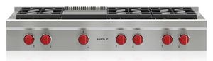 Wolf® 48" Liquid Propane Stainless Steel Rangetop