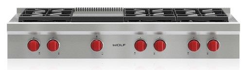 Wolf® 48" Liquid Propane Stainless Steel Rangetop-0