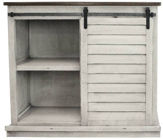 American Heartland Manufacturing Rustic Two Tone Dela Verria/Driftwood Tall Quaint Shutter TV Stand-1