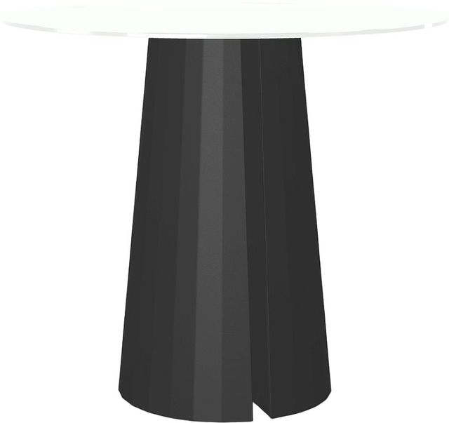 Amisco Customizable Gemma 48" Round Bar Height Pub Table with 0.5" White Glass Top-0