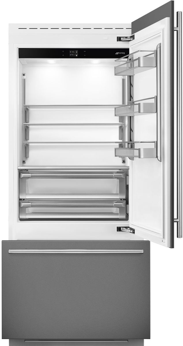 Smeg Universal 36 in. 19.6 Cu. Ft. Panel Ready Built-In Bottom Freezer Refrigerator-0
