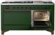 Ilve® Majestic III 60" Emerald Green Pro Style Dual Fuel Liquid Propane Range with Solid Door and Burnished Trim-3