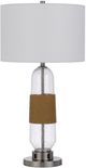 Cal® Lighting & Accessories Everett Brown/Clear/Silver Table Lamp-0