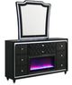Coaster®  Lorient Black LED Flame Box Dresser and Mirror-0