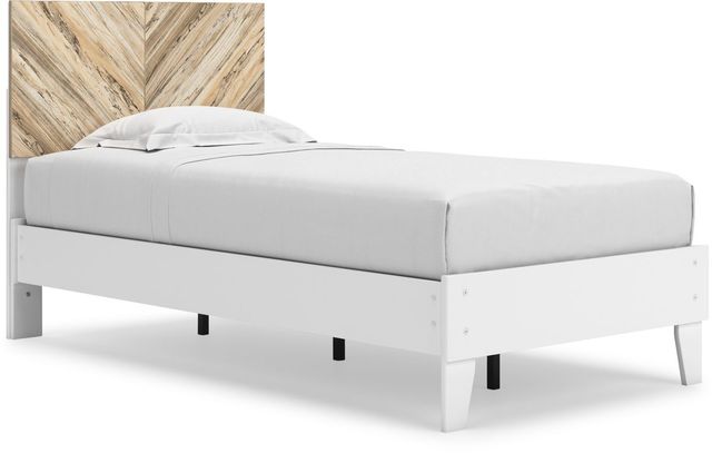 Signature Design by Ashley® Piperton Matte White Twin Panel Platform Bed-0