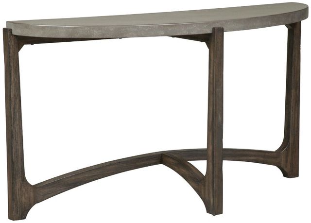 Liberty Furniture Cascade Gray Sofa Table with Wirebrush Rustic Brown Base-0