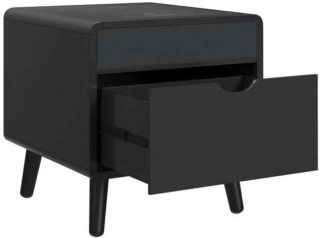 Elements International Halo Black Square Smart End Table-4