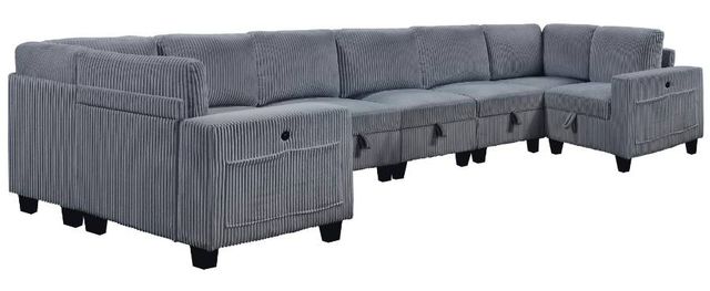 Homelegance® Walterboro 8-Piece Dark Gray Modular Sectional with Storage and Reclining Back Rest-0