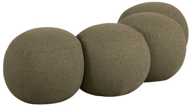 Meridian Furniture Apollo Olive 65" Boucle Fabric Upholstered Bench-2