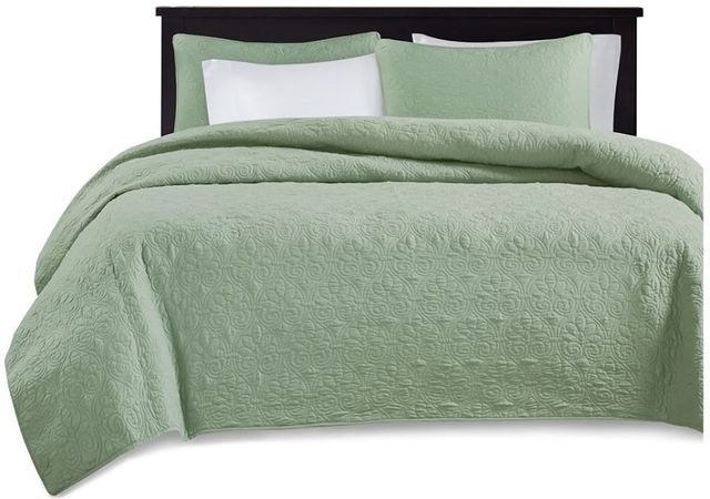 Olliix by Madison Park Quebec Green King/California King Reversible Coverlet Set-0