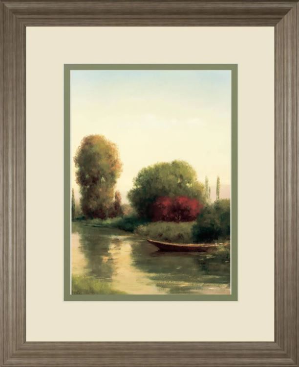 Classy Art Beige/Green by the Riverside by Udell Wall Art-1