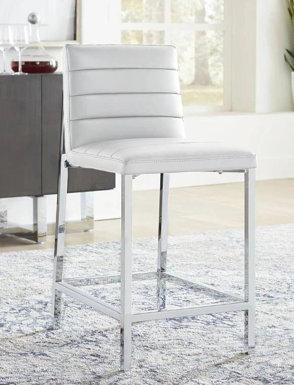 Modus Furniture Amalfi White/Chrome Counter Stool-1
