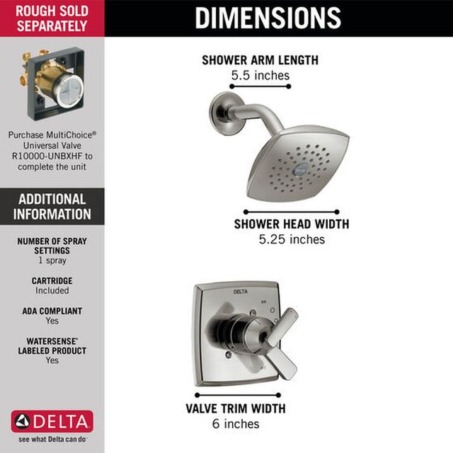 Delta Ashlyn® Monitor® 17 Series Stainless Shower Trim -3