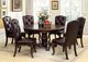 Furniture of America® Bellagio 7-Piece Brown Cherry Dining Table Set with Leather Side Chair-1