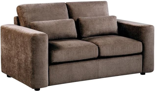 Coaster® Amador 2-Piece Chocolate Fabric Upholstered Track Arm Sofa Set-2