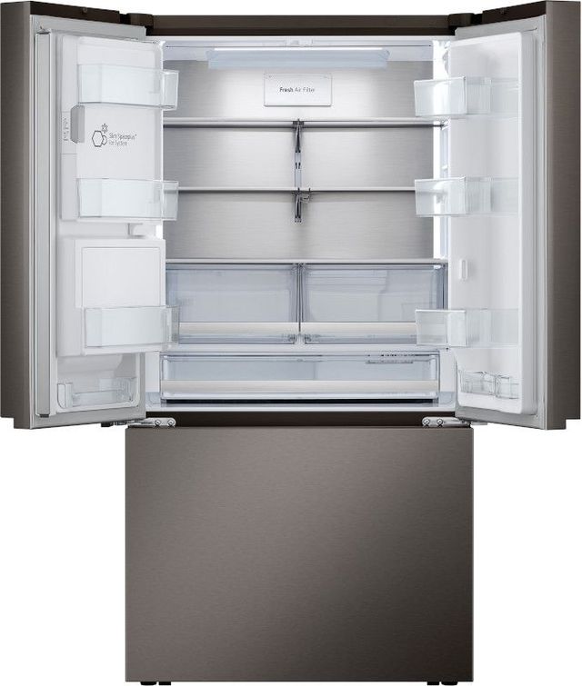 LG 25.5 Cu. Ft. Smudge Resistant Black Stainless Steel Counter Depth French Door Refrigerator -1
