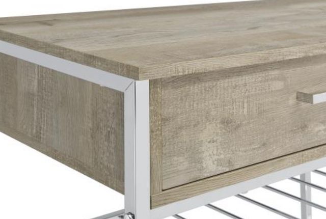 Coaster® Melrose Chrome/Gray Wine Cabinet-5
