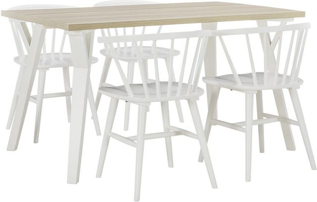 Signature Design by Ashley® Grannen Natural Rectangular Dining Table with White Base-3