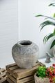 A & B Home Light Gray 9" Planter Pot with Swirling Patterns-5