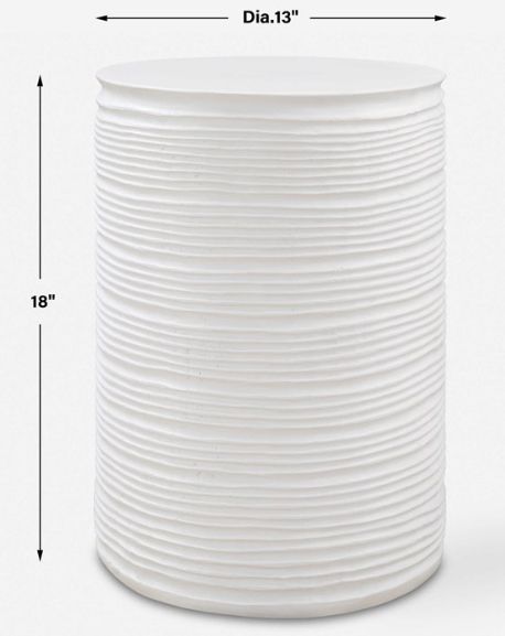 Uttermost® Borderline White Drum Table-2