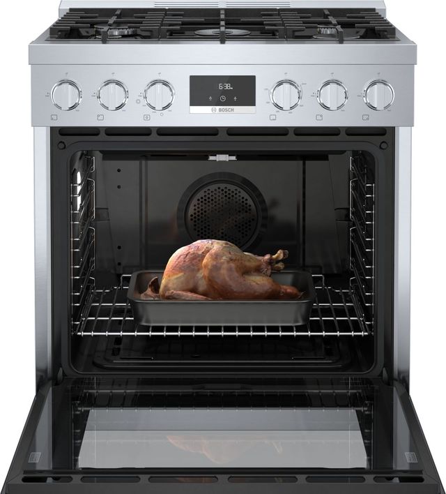 Bosch® 800 Series 30" Stainless Steel Freestanding Dual Fuel Range-7