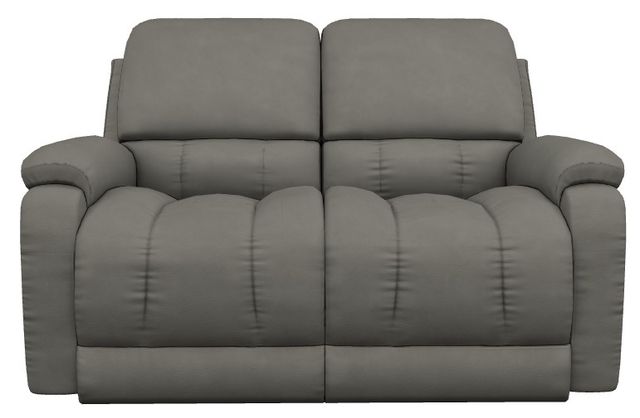 La-Z-Boy® Greyson Blue Grey Leather Power Reclining Loveseat with Headrest and Lumbar-1
